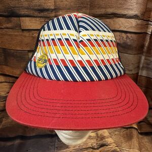 Amarillo Sod Poodles Youth Snapback Hat Mesh Baseball Cap Red Blue Yellow Stripe